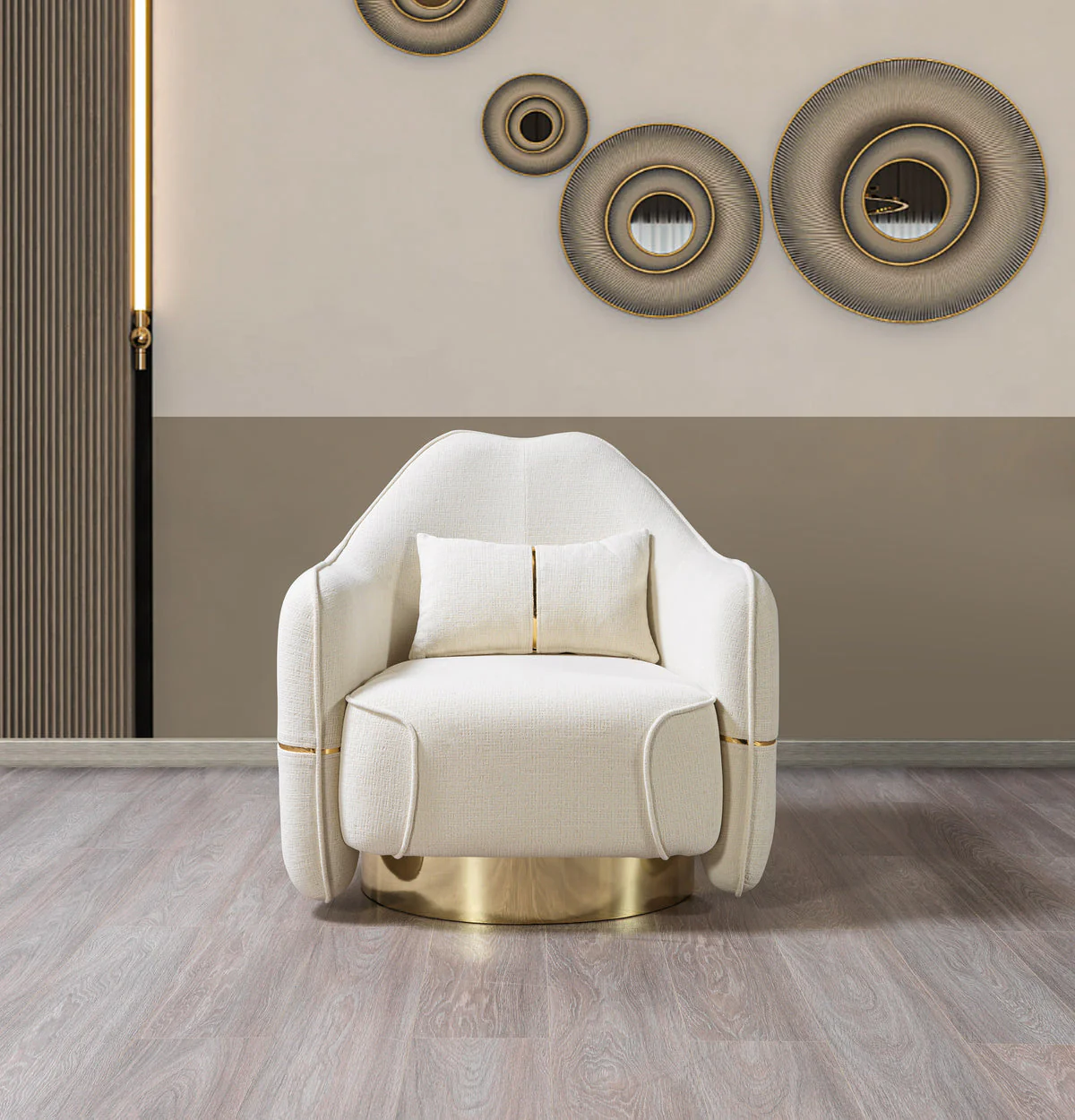 Lilith Ivory Velvet Chair - Image 1