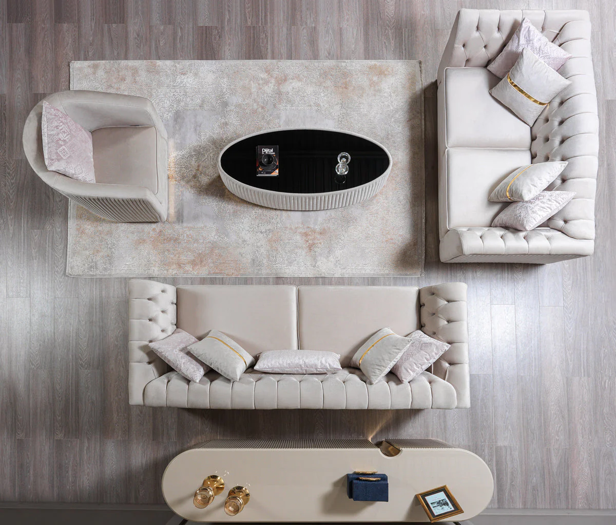 Barona Ivory Velvet Chair - Image 3