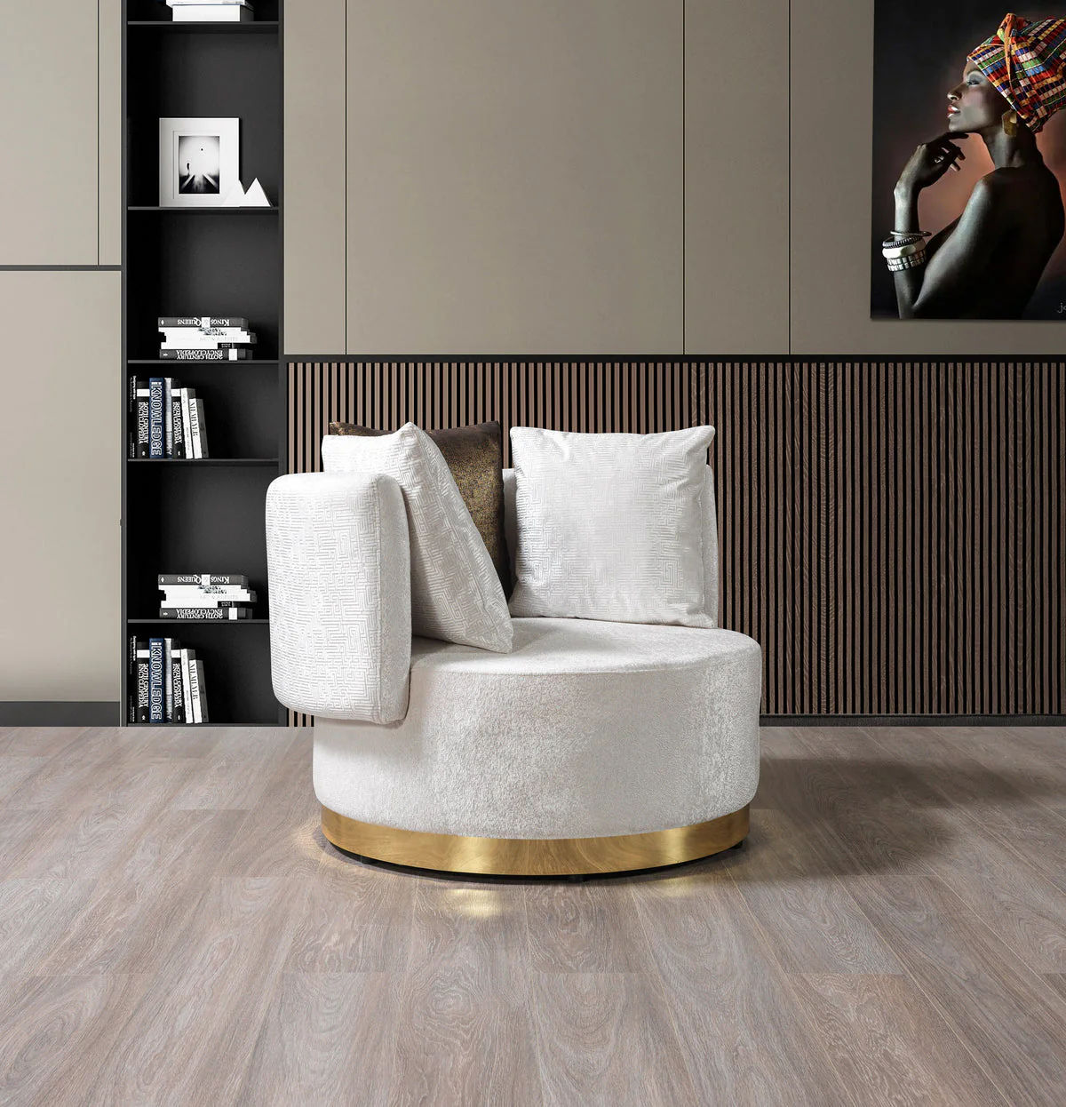 Anne Ivory Velvet Chair - Image 1