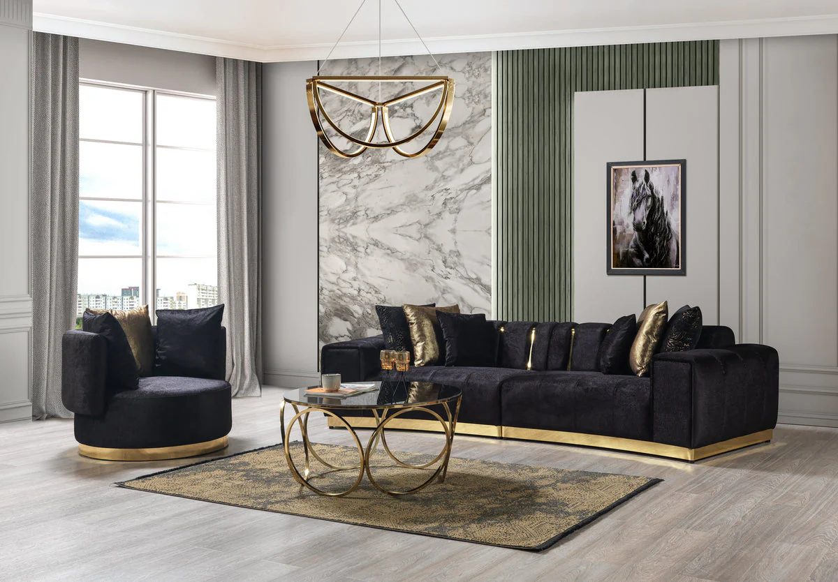 Anne Black Velvet Chair - Image 2