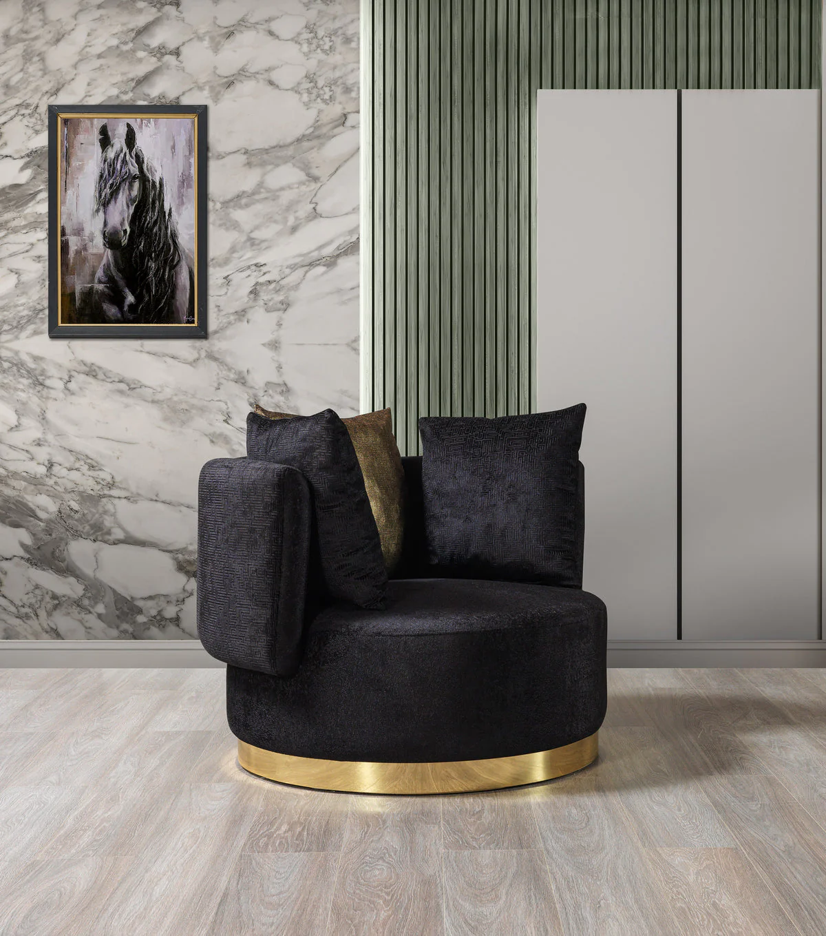 Anne Black Velvet Chair - Image 1