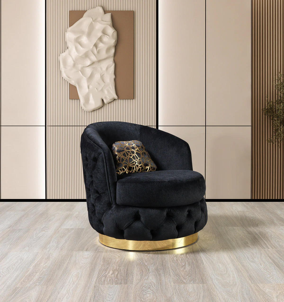 Scarlett Black Velvet Chair - Image 1