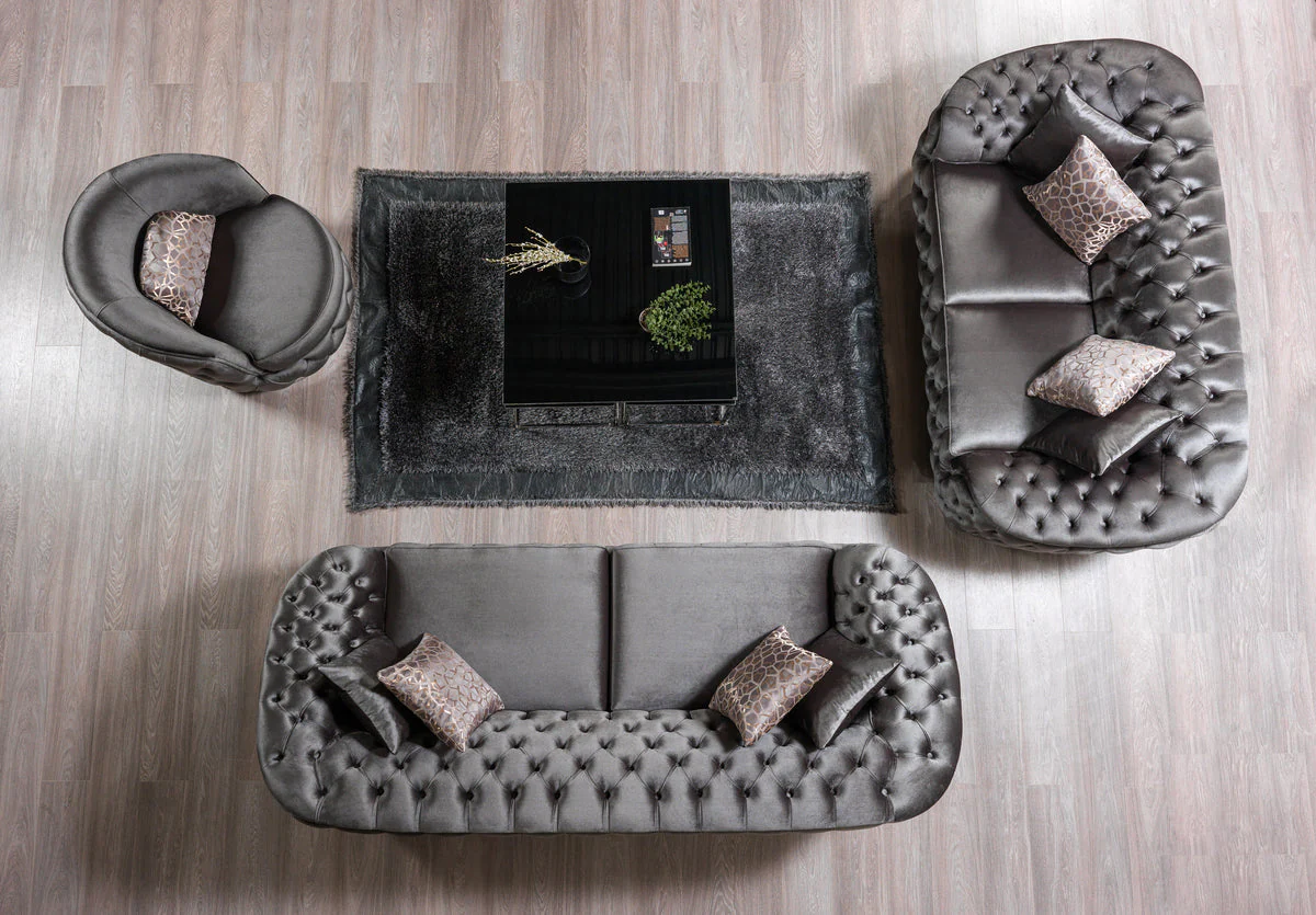 Scarlett Gray Velvet Chair - Image 3