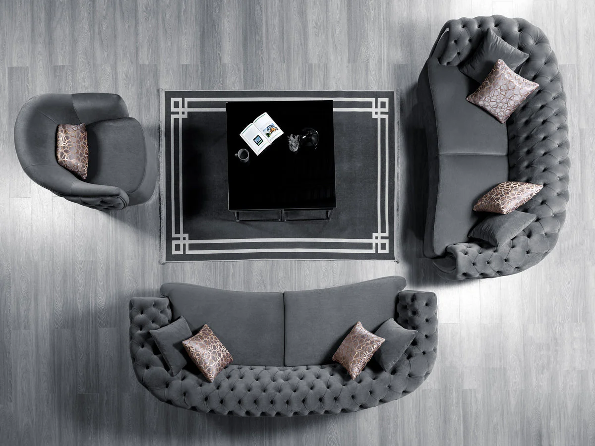 Chloe Gray Velvet Chair - Image 3