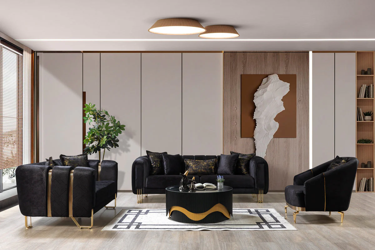 Ella Black Velvet Chair - Image 2