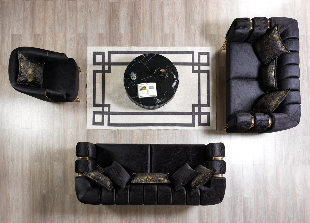 Ella Black Velvet Chair - Image 3