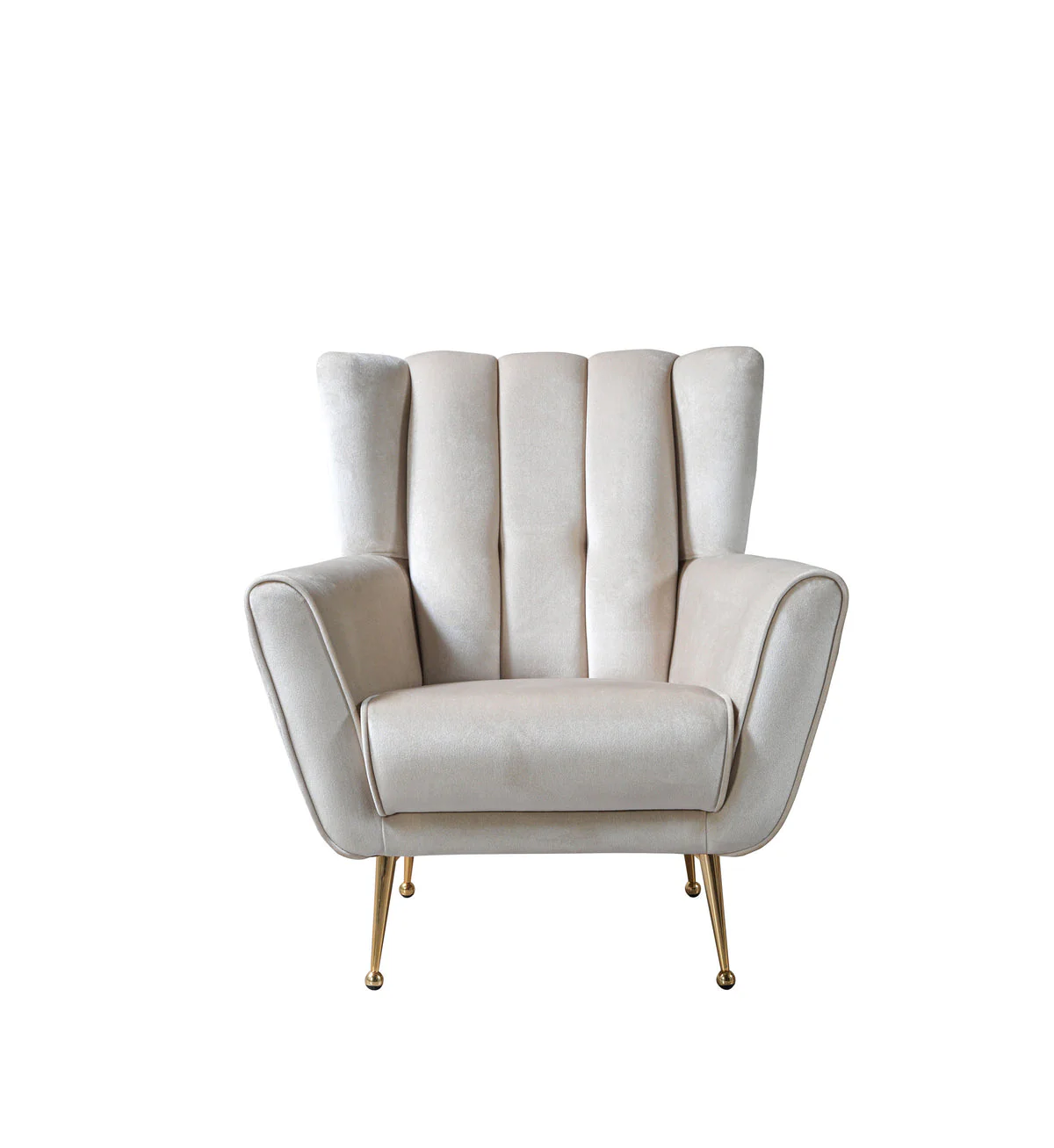 Bianka Ivory Velvet Chair - Image 3
