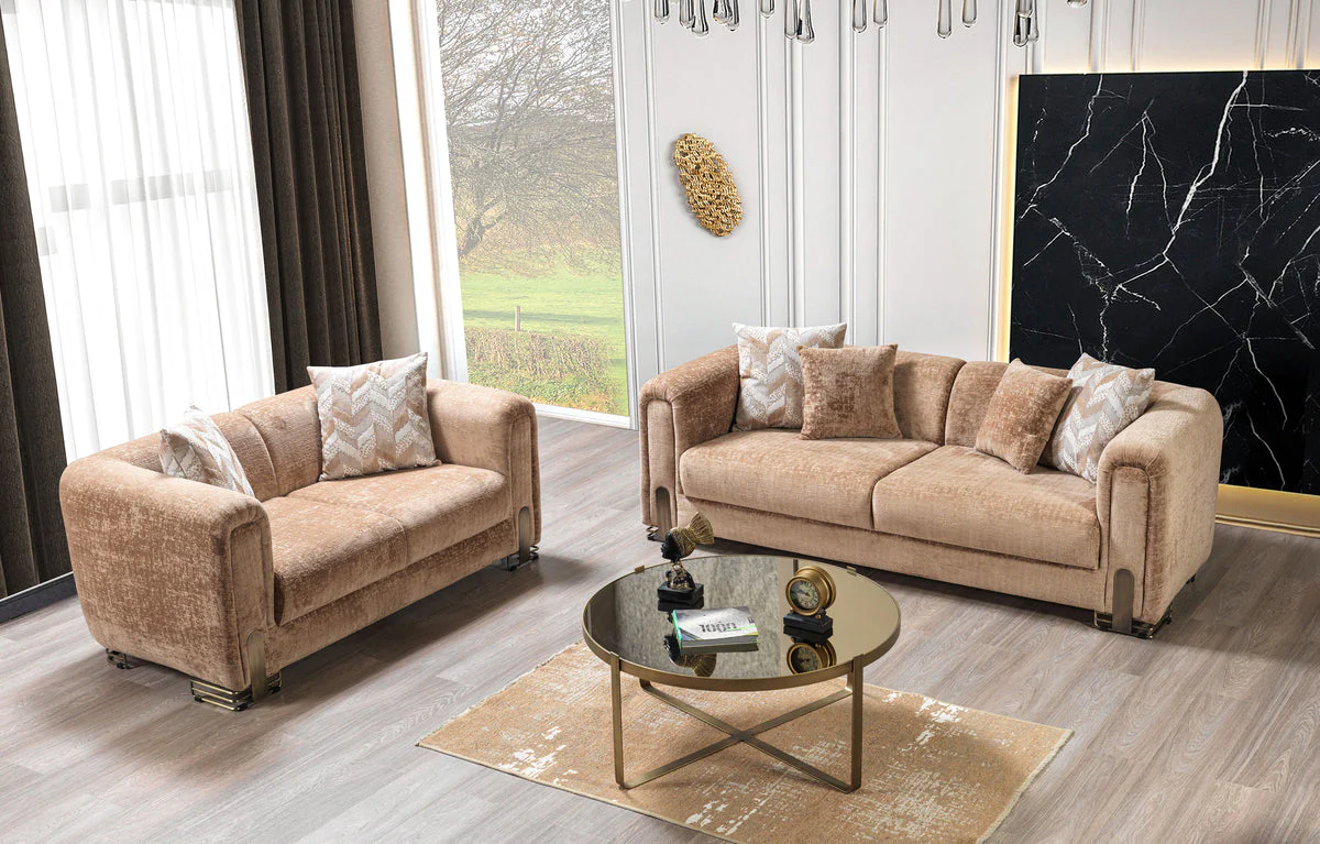 Ameena Coffee Boucle Sofa 93" & Loveseat 71" - Image 3