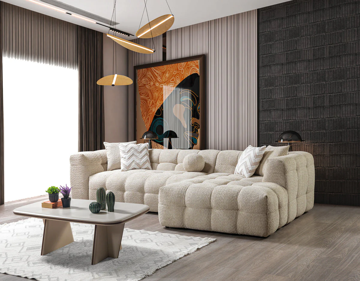 Lili Sand Boucle RAF 110" Sectional - Image 3