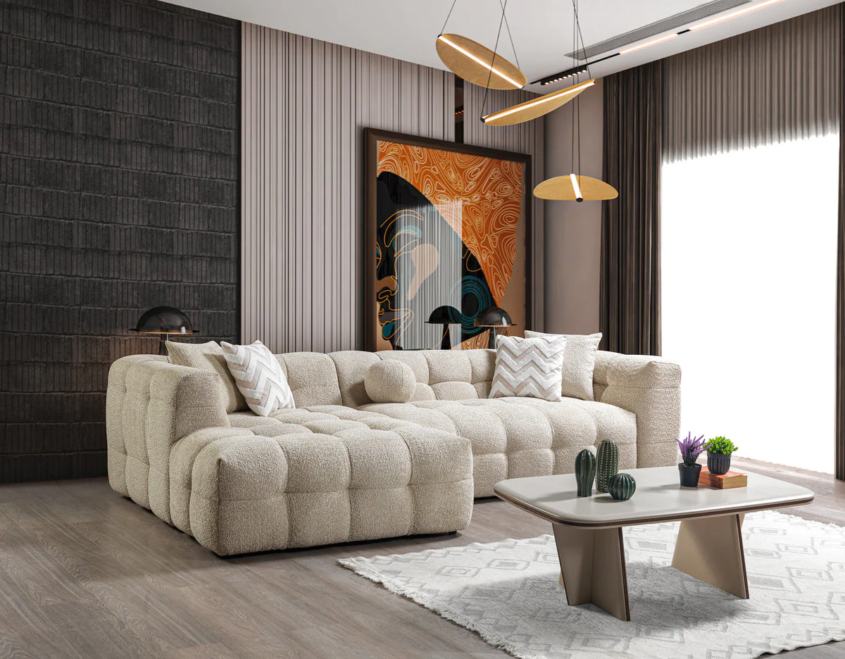 Lili Sand Boucle LAF 110" Sectional - Image 2