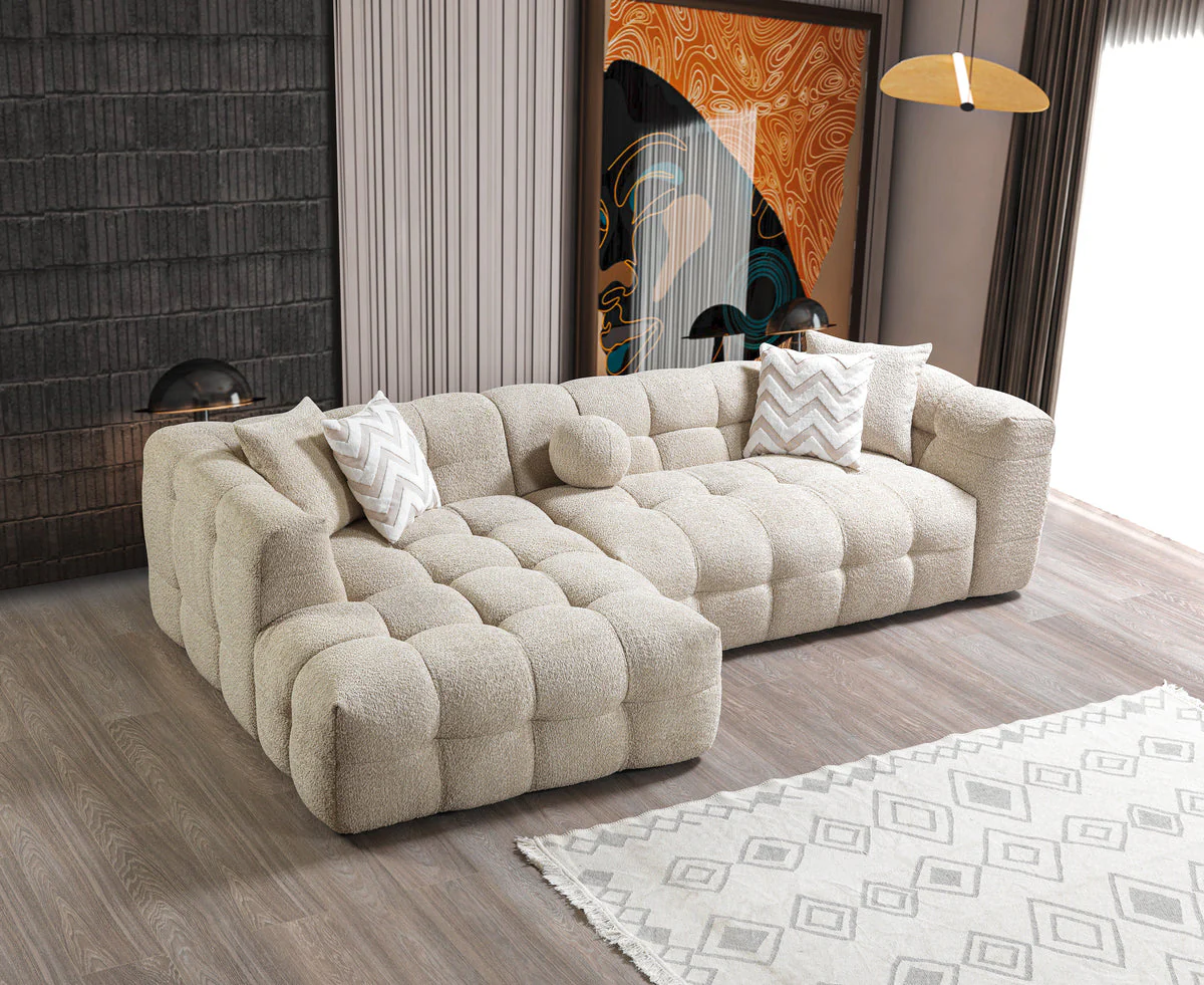 Lili Sand Boucle LAF 110" Sectional - Image 3