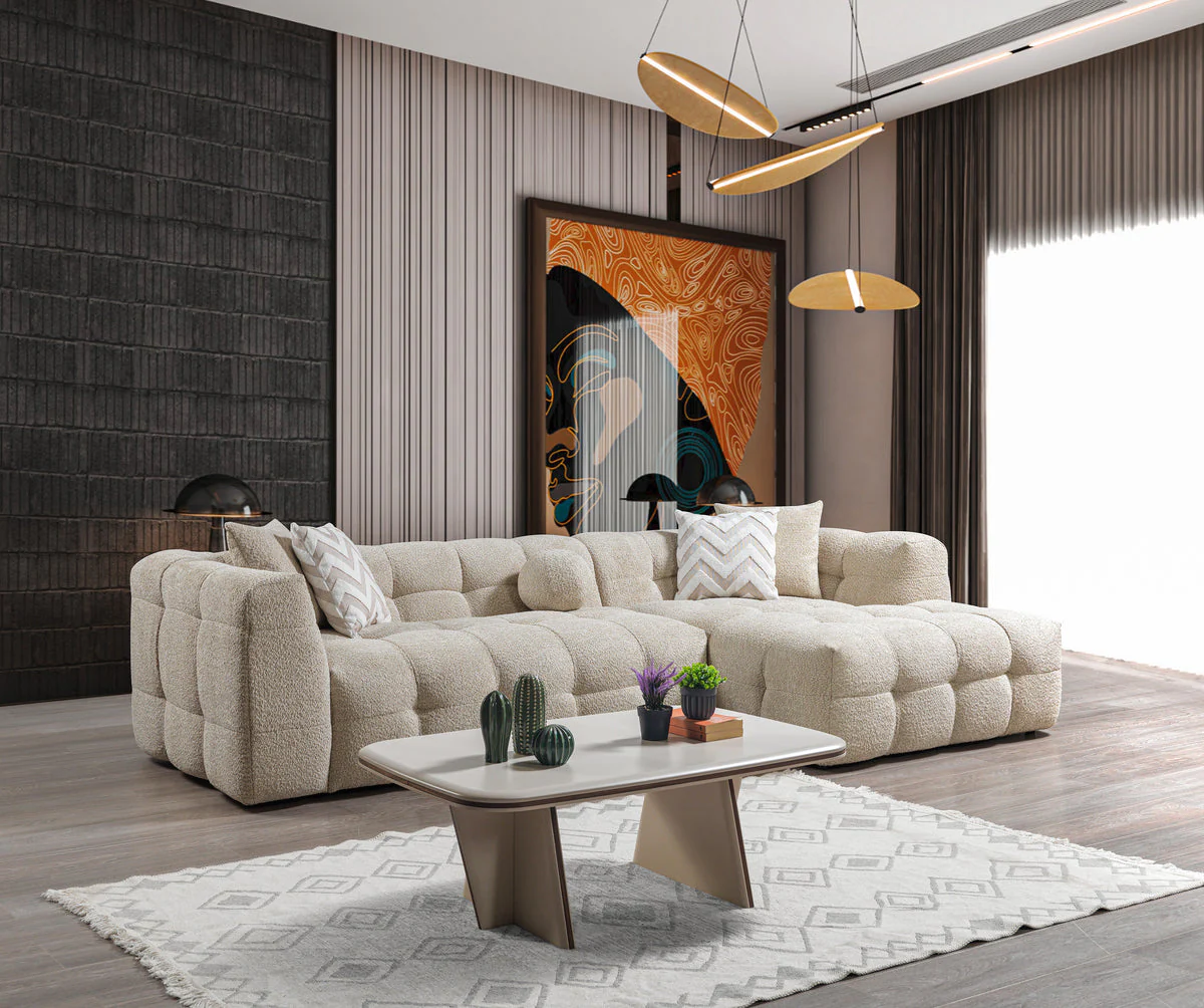 Lili Sand Boucle RAF 110" Sectional - Image 2