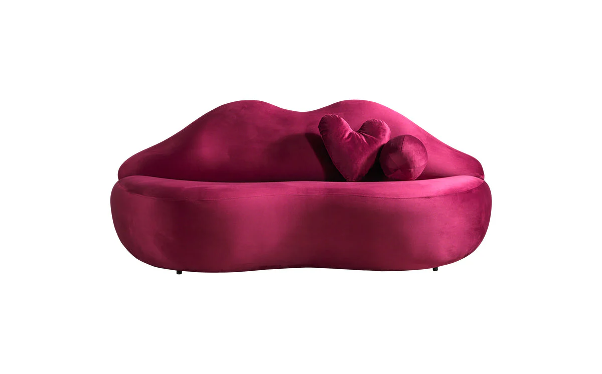 Audrey Maroon Velvet Loveseat 81" - Image 3