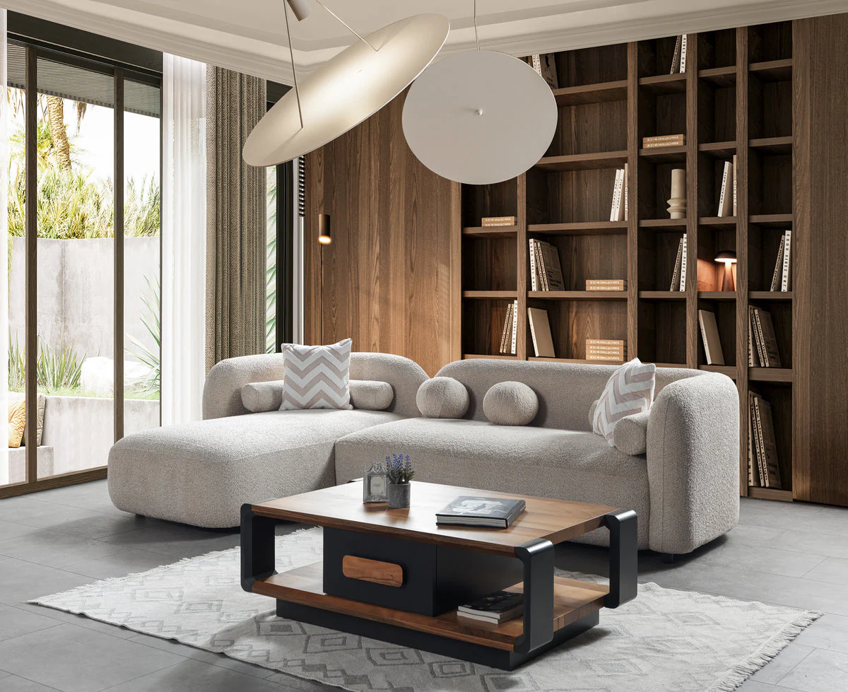 Hanna Sand Boucle LAF 110" Sectional - Image 3