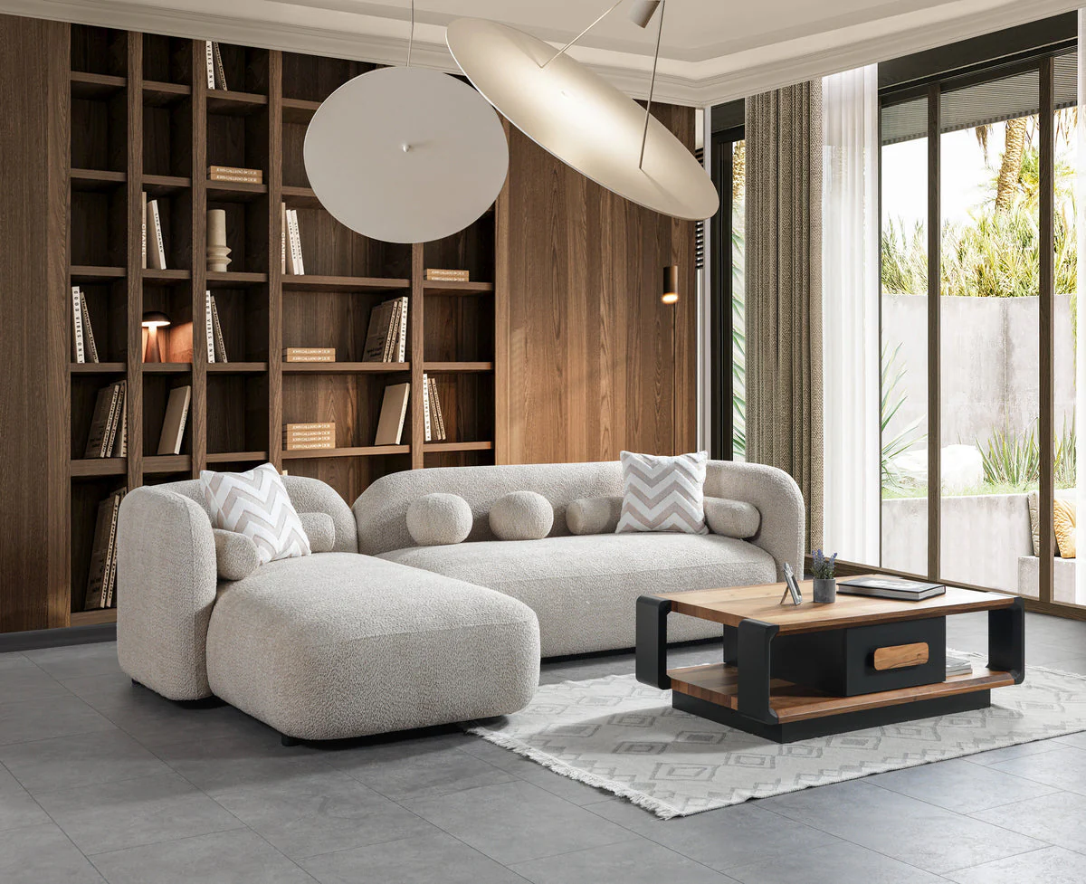 Hanna Sand Boucle LAF 110" Sectional - Image 2