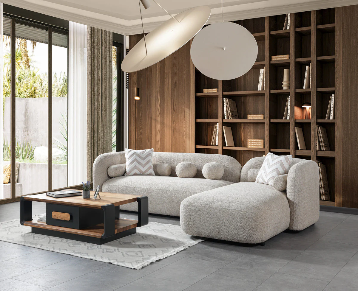 Hanna Sand Boucle RAF 110" Sectional - Image 3