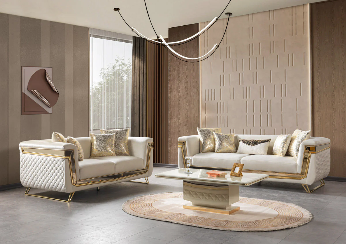 Belly Ivory Velvet Sofa 92" & Loveseat 76" - Image 2