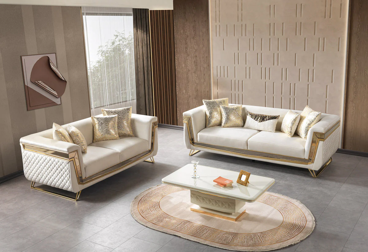 Belly Ivory Velvet Sofa 92" & Loveseat 76" - Image 3