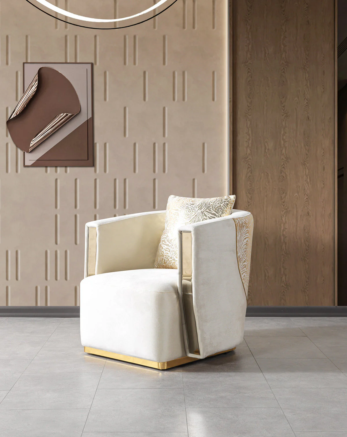 Belly Ivory Velvet Chair