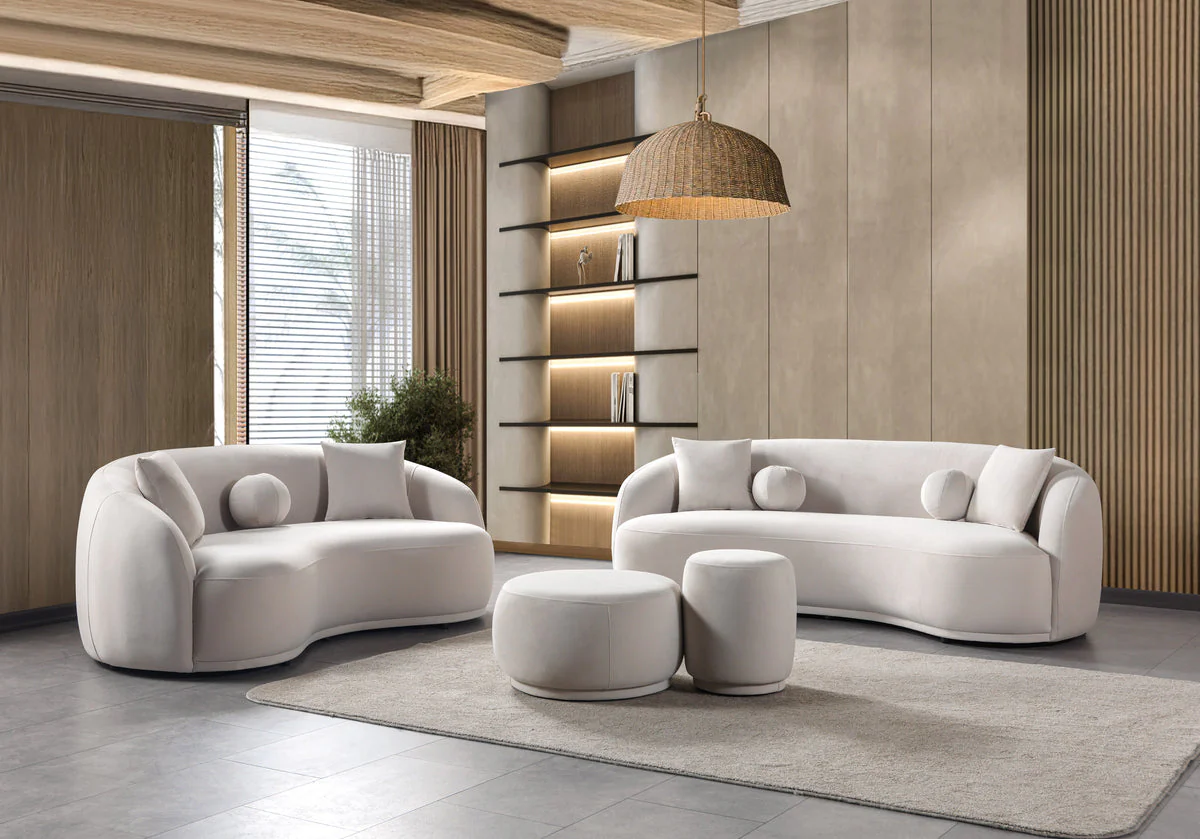 Emily Ivory Velvet Sofa 91" & Loveseat 81" - Image 2