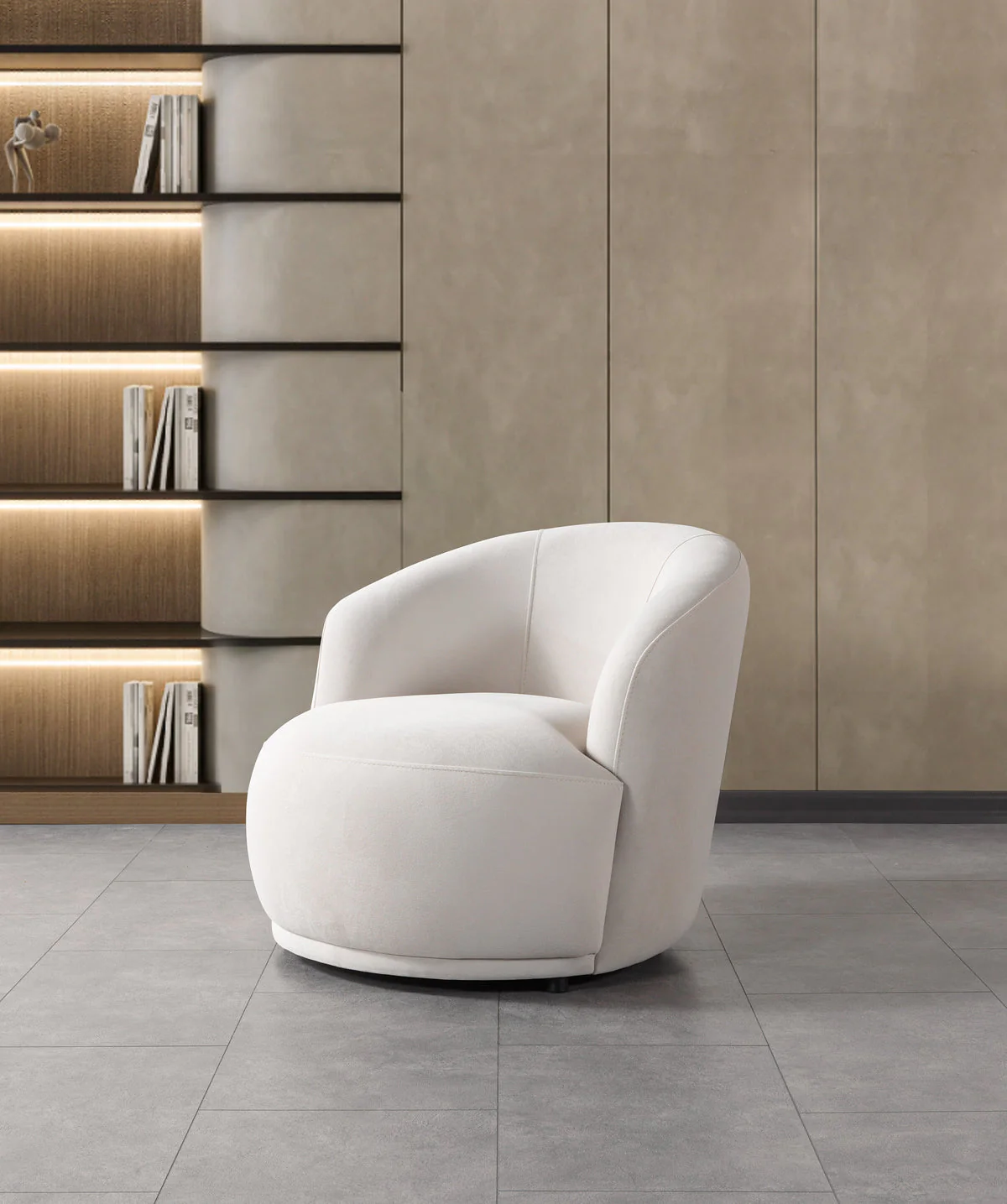 Emily Ivory Velvet Accent Chair
