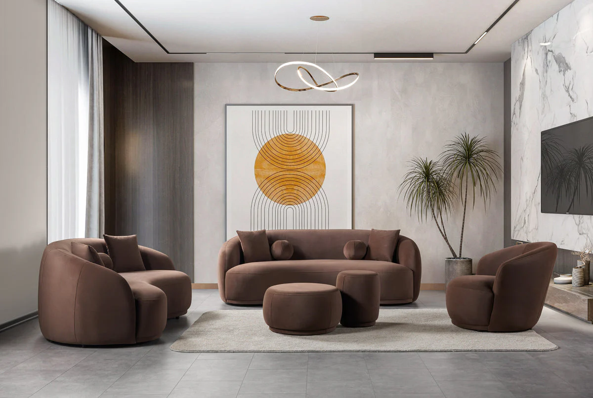 Emily Coffee Velvet Sofa 91" - Image 3