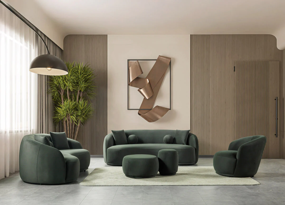 Emily Green Velvet Accent Chair - Image 2