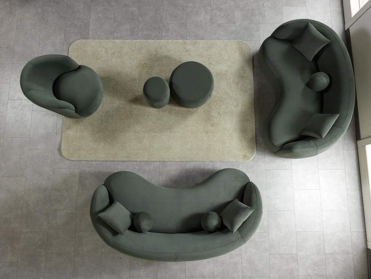 Ava Green Velvet Stool - Image 3