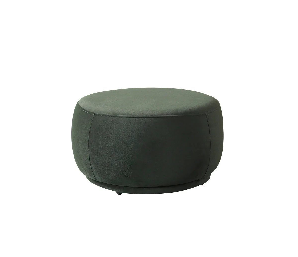 Ava Green Velvet Round Ottoman