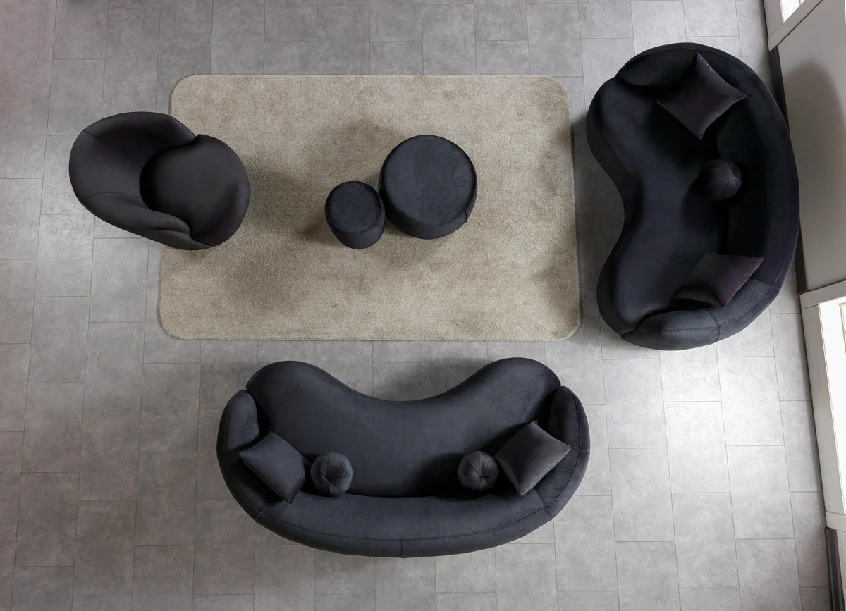 Emily Black Velvet Accent Chair - Image 3