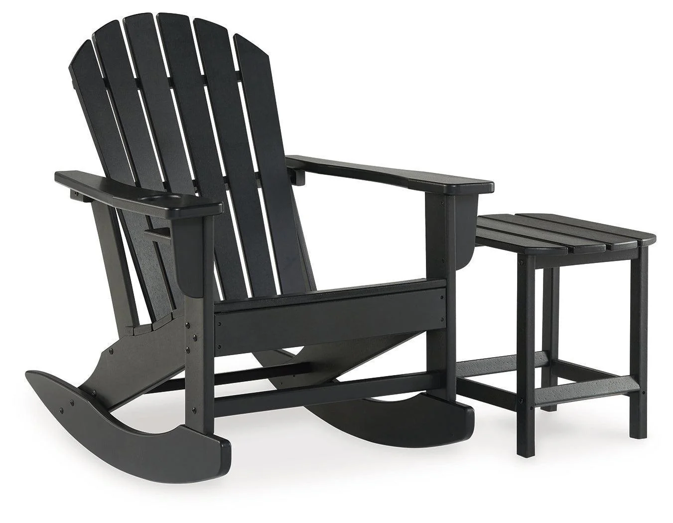Sundown Black Treasure Outdoor Chair With End Table - Image 2