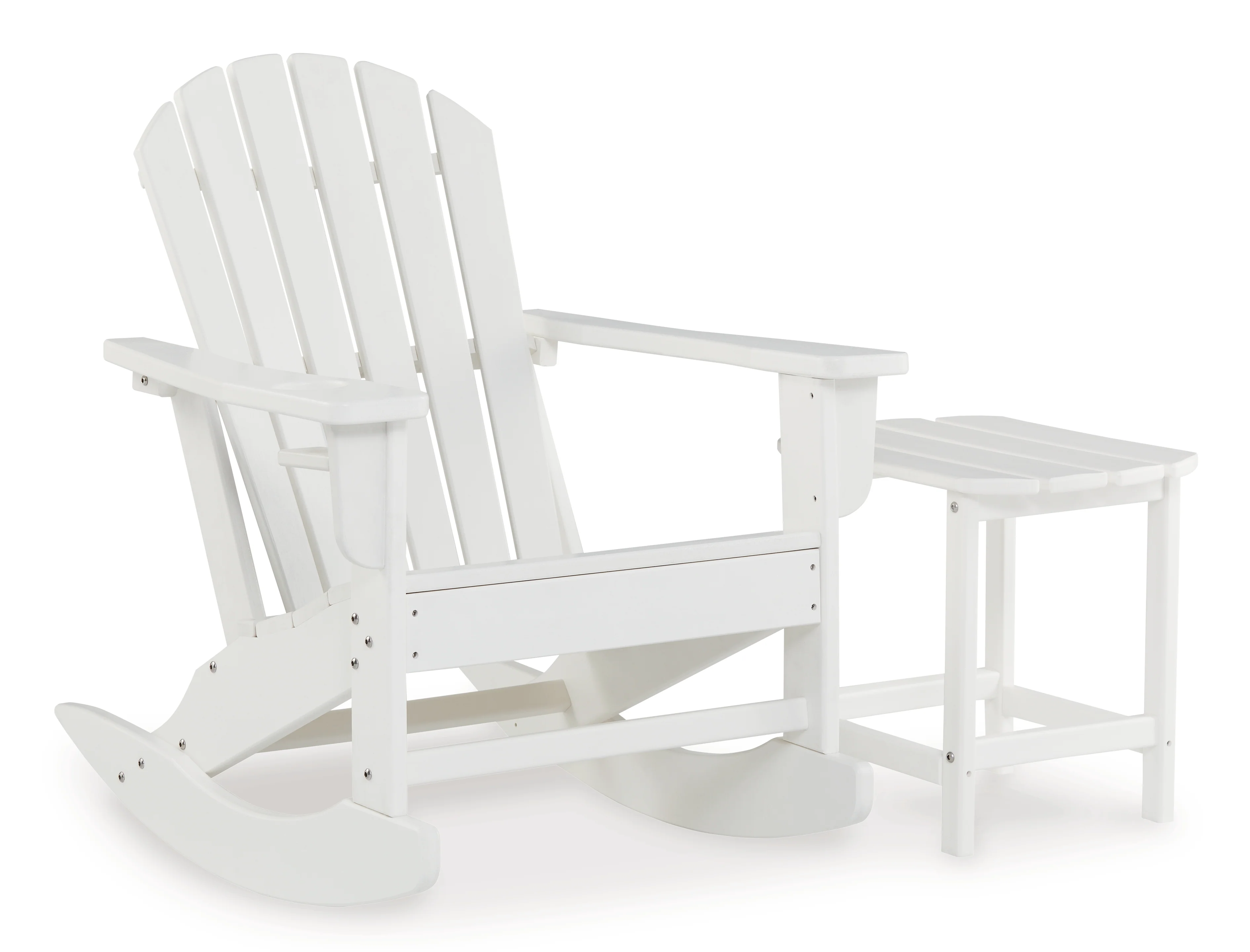 Sundown White Treasure Outdoor Chair with End Table - Image 2