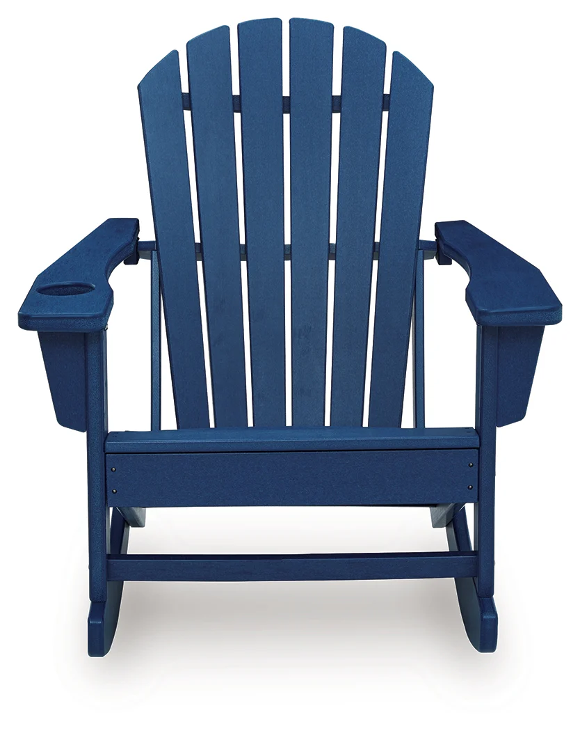 Sundown Shores Blue Outdoor Rocking Chair - Image 3