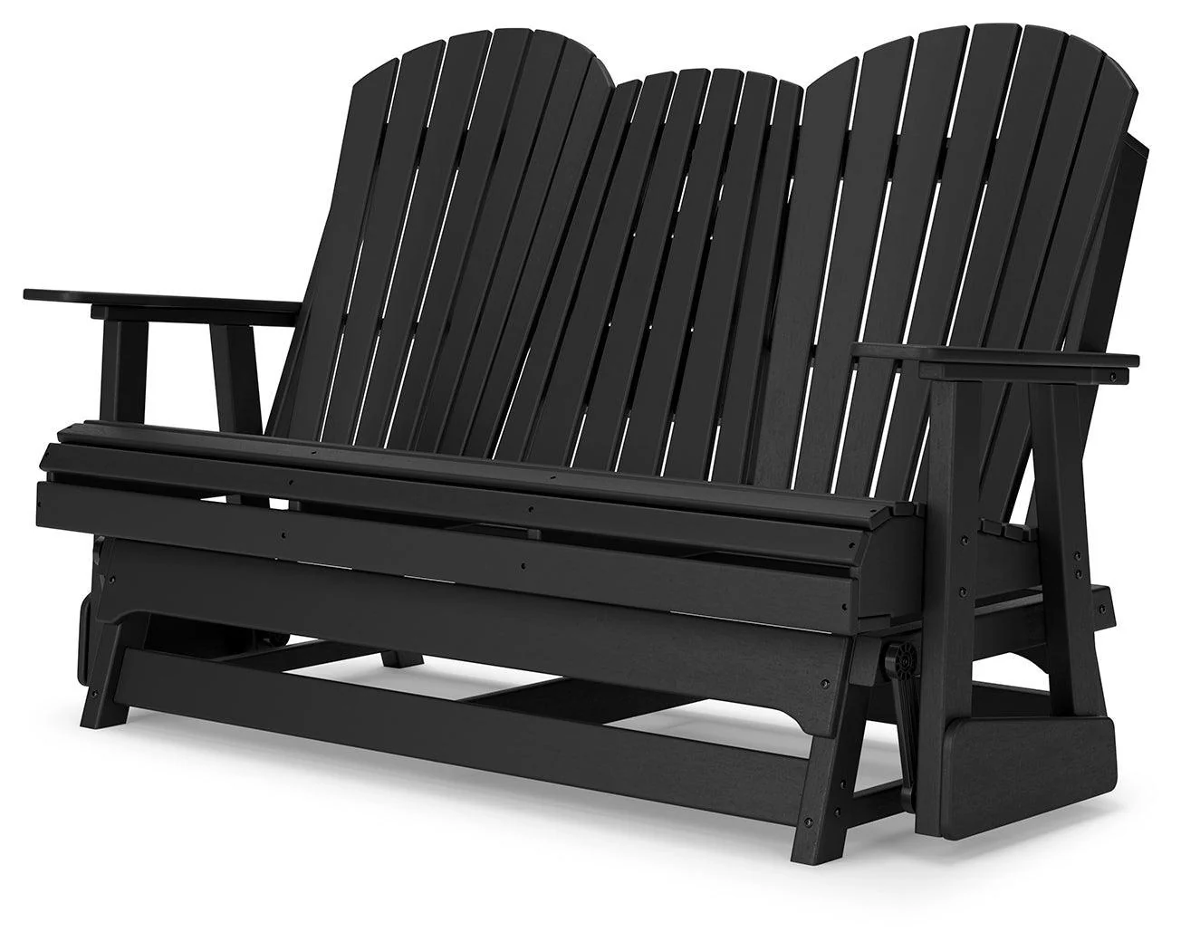 Hyland Wave Black Outdoor Glider Loveseat - Image 3