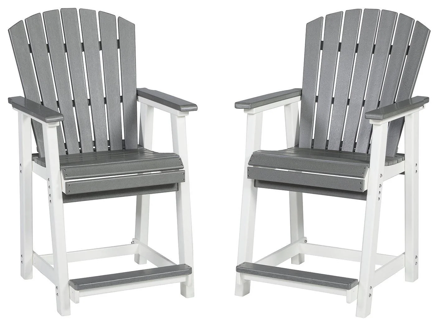 Transville Gray White Outdoor Counter Height Bar Stool (Set of 2) - Image 2