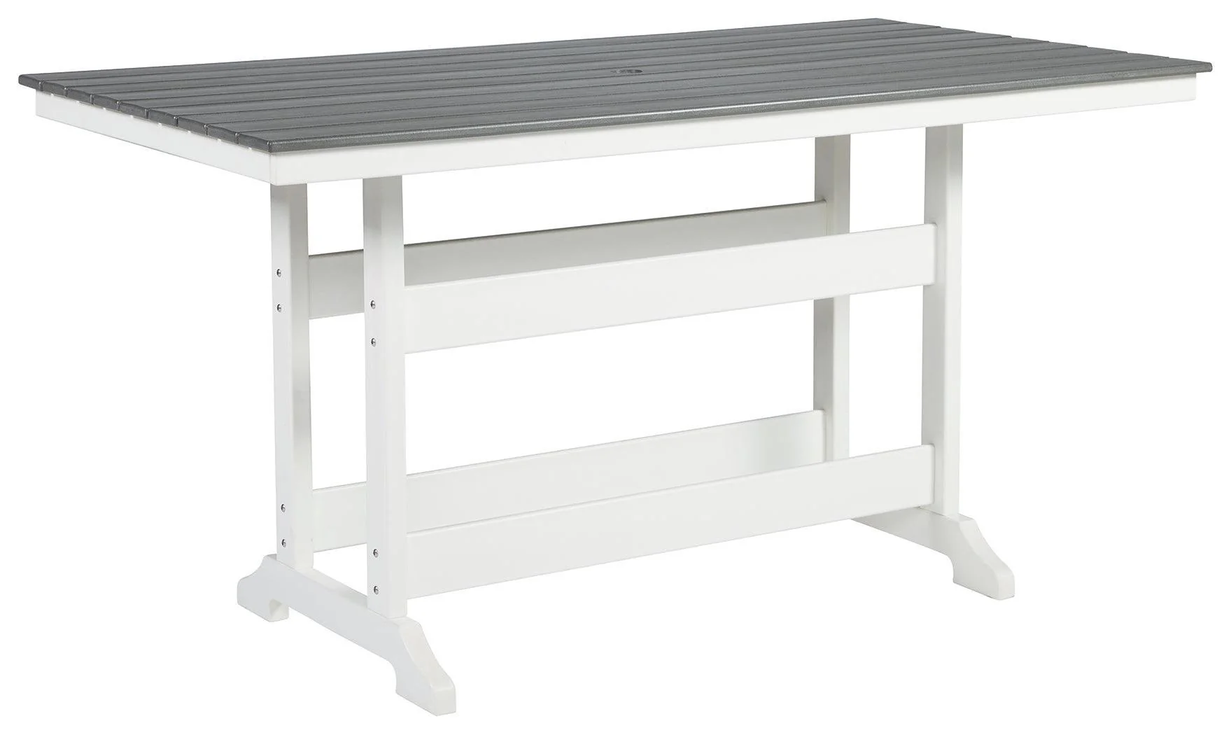 Transville Gray White Outdoor Counter Height Dining Table - Image 2