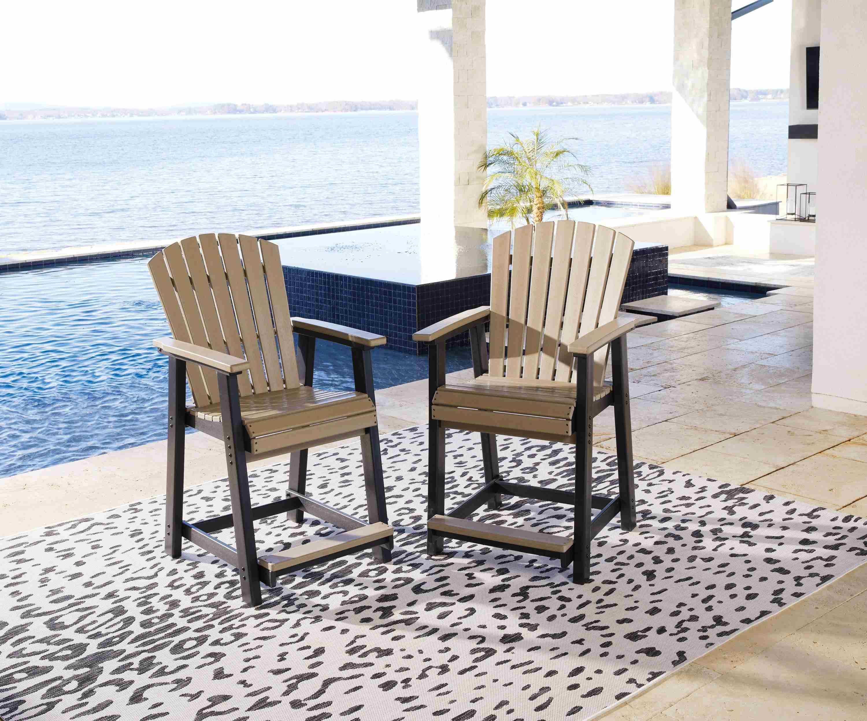 Fairen Trail Black Driftwood Outdoor Counter Height Bar Stool (Set of 2) - Image 3