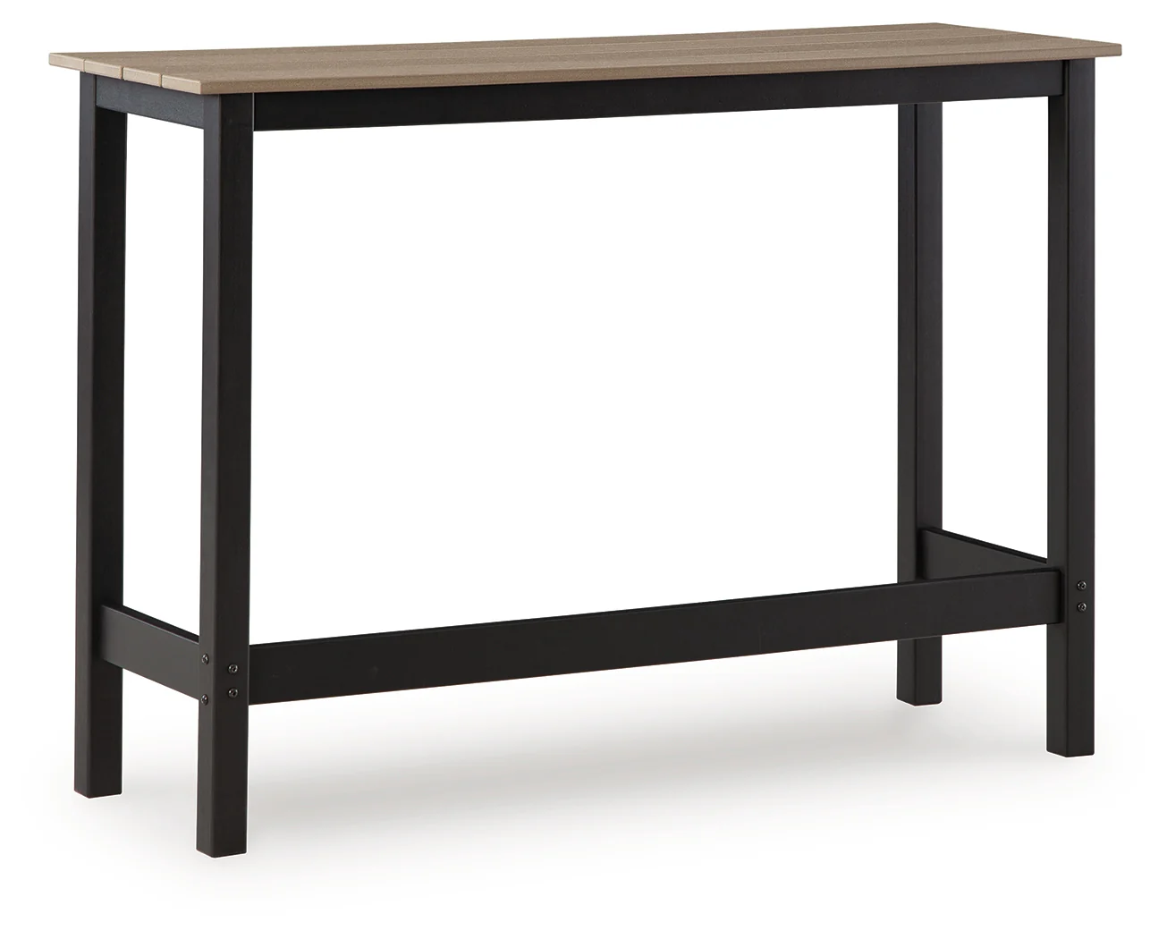 Shoreline Beach Black/Beige Outdoor Counter Table and 2 Barstools - Image 3