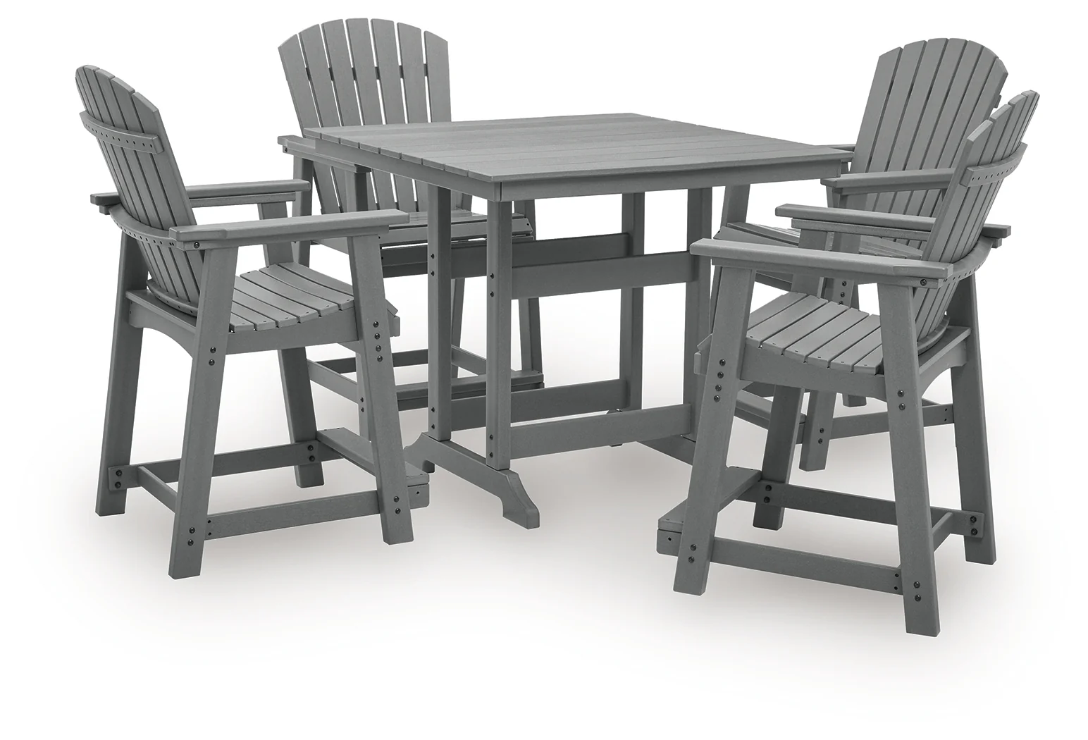 Sanctuary Dark Gray Beach Outdoor Counter Height Dining Table and 4 Barstools - Image 2