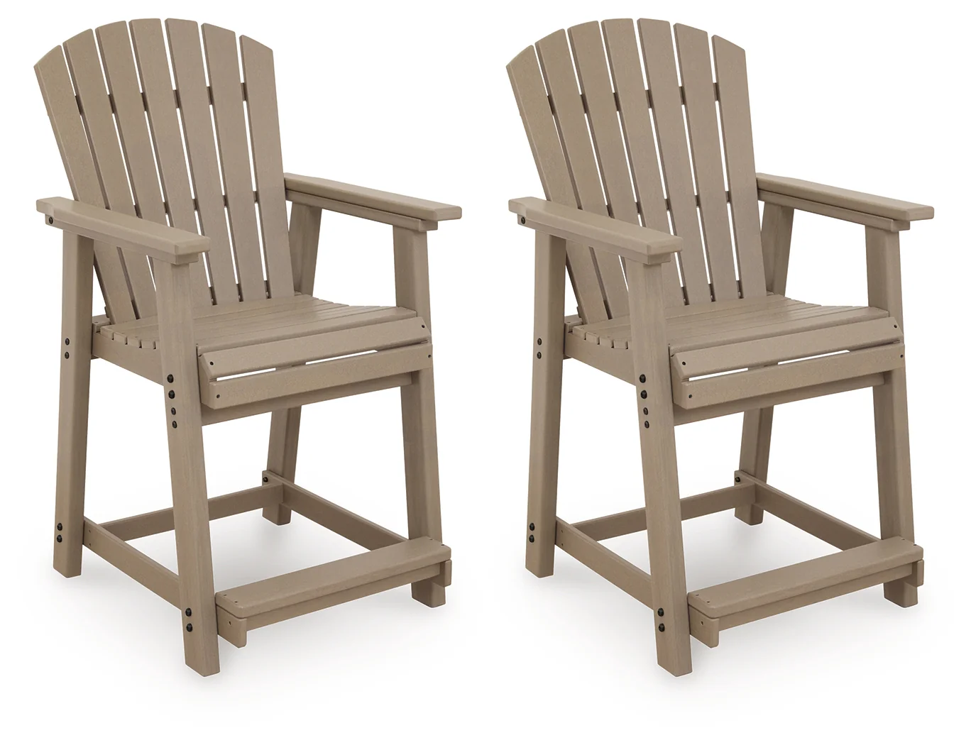 Seacliff Beach Medium Brown Outdoor Counter Height Bar Stool (Set of 2) - Image 2