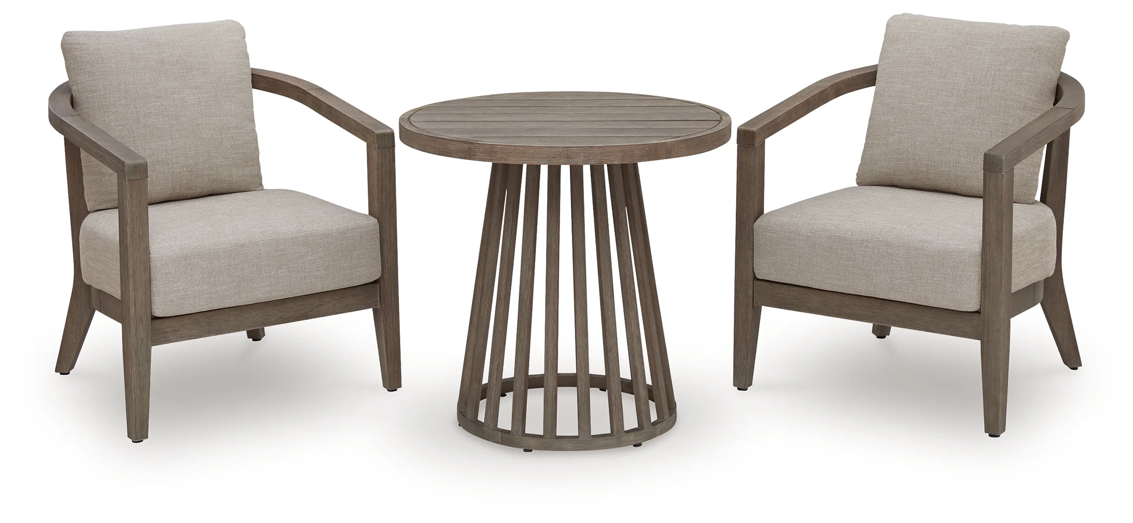 Joy Lagoon Beige Outdoor Chairs with Cushions/Table (Set of 3) - Image 2