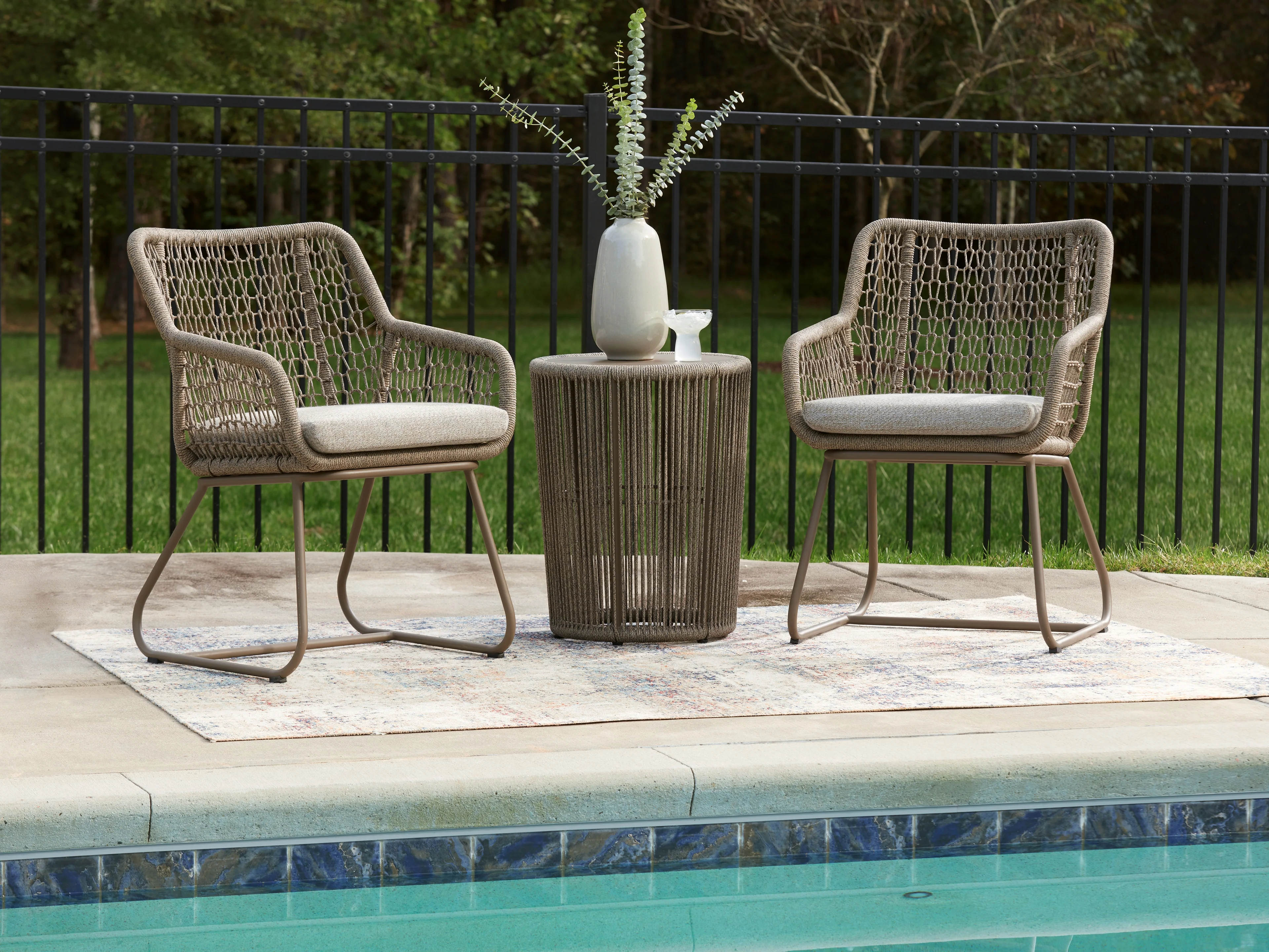 Majors Beach Beige Outdoor Table and 2 Chairs - Image 3