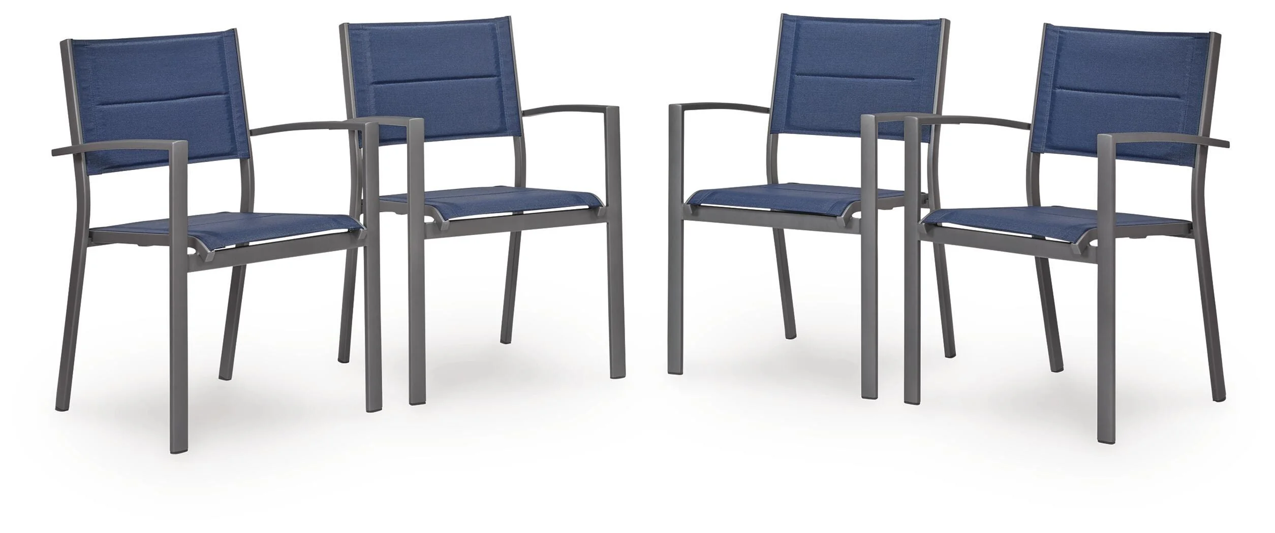 Rocky Creek Blue/Gray Outdoor Sling Arm Chair (Set of 4) - Image 2