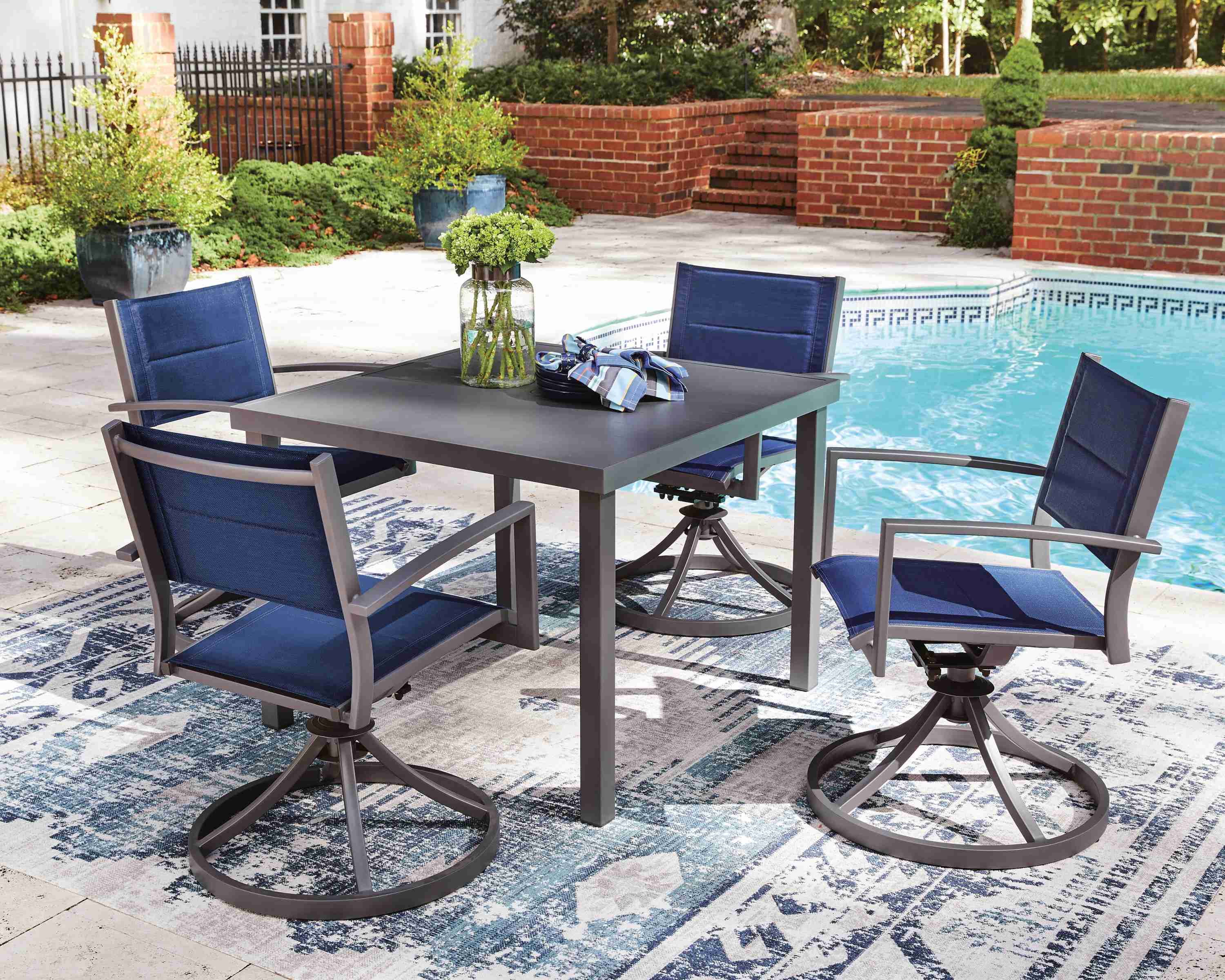 Rocky Gray Creek Outdoor Dining Table and 4 Chairs - Image 3