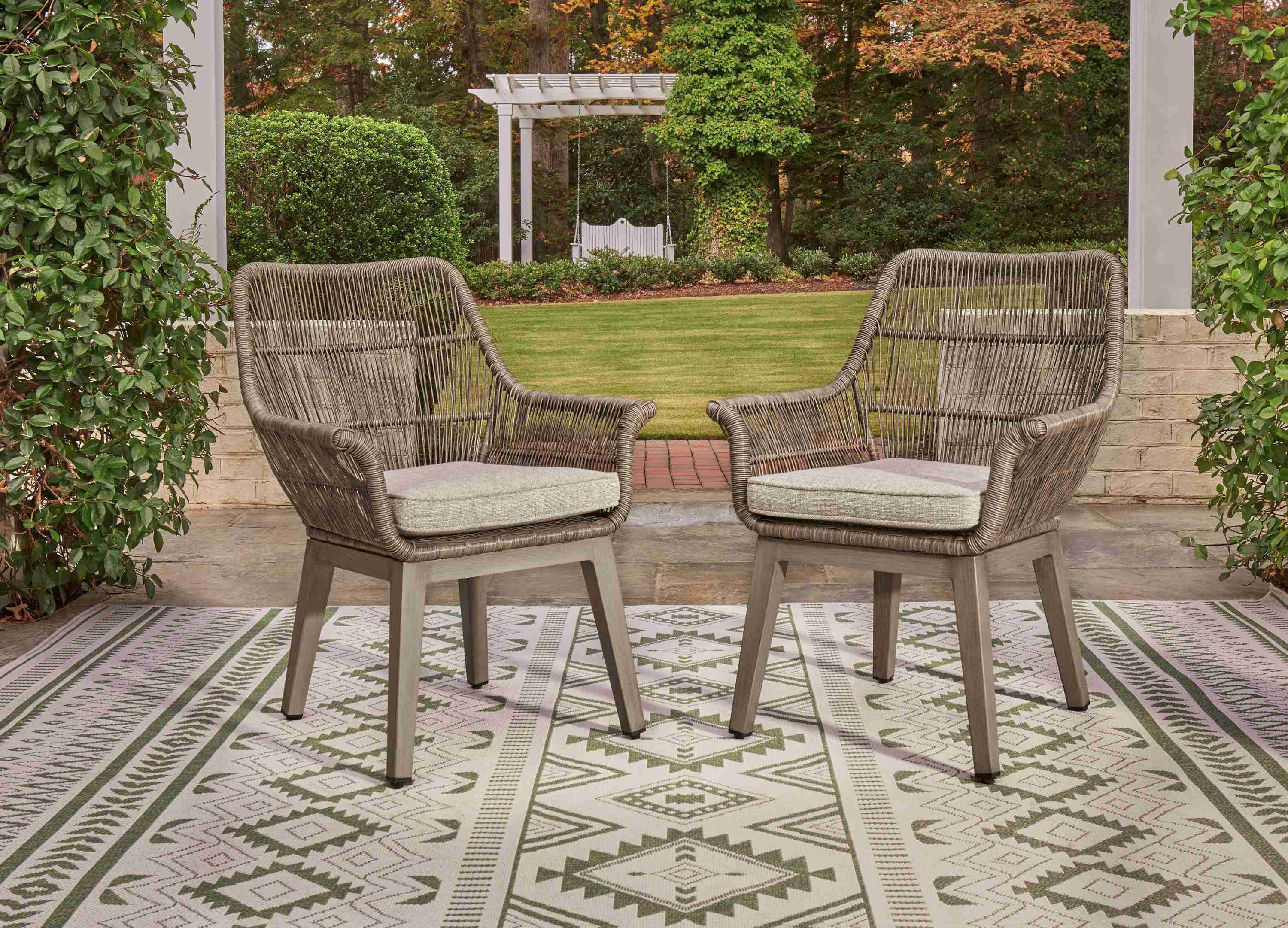 Beach Front Beige Arm Chair With Cushion (Set of 2) - Image 3