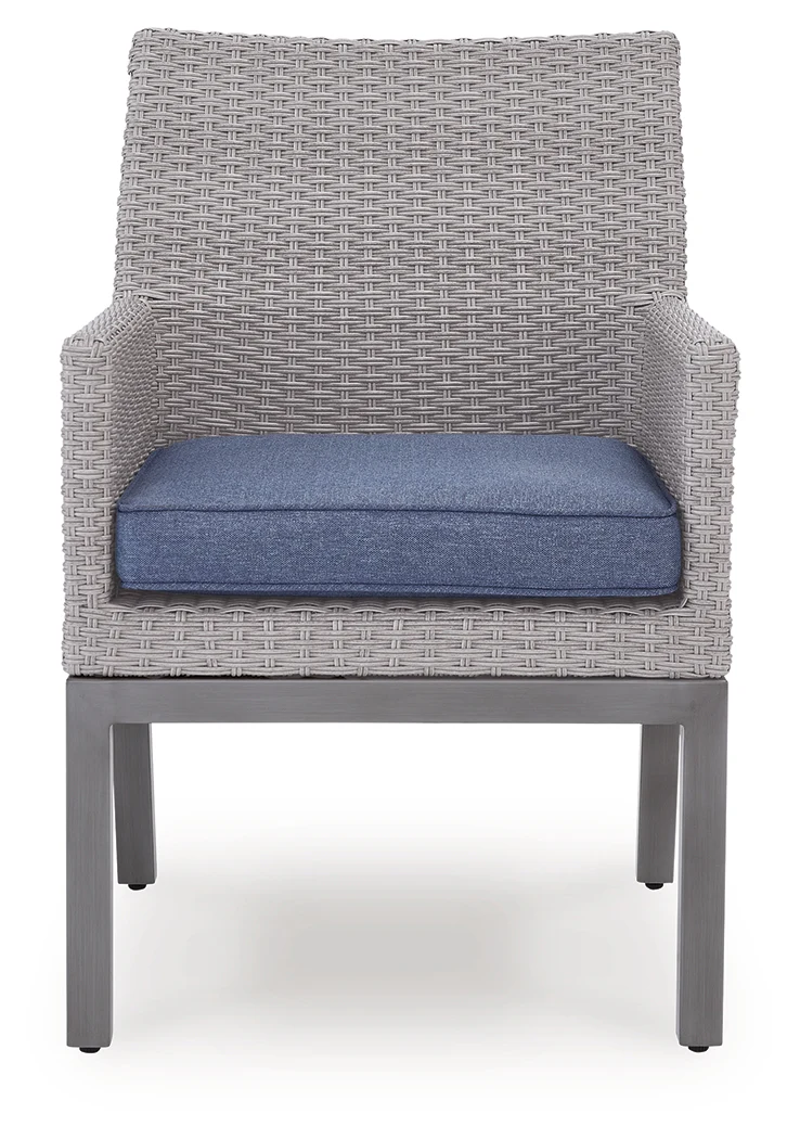Half Gray Moon Beach Outdoor Dining Table and 4 Chairs - Image 3