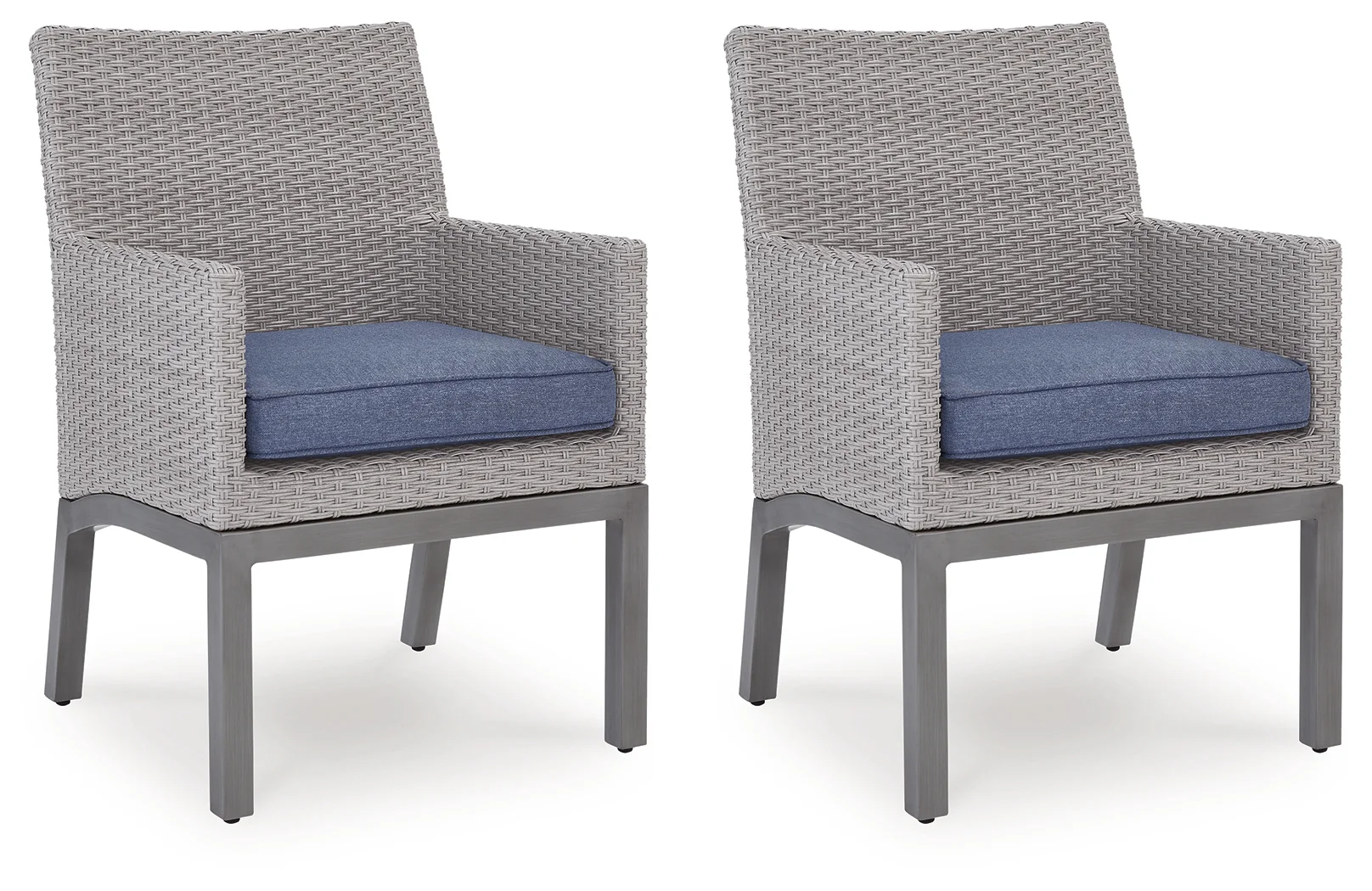 Half Moon Beach Blue/Gray Outdoor Arm Chair with Cushion (Set of 2) - Image 2