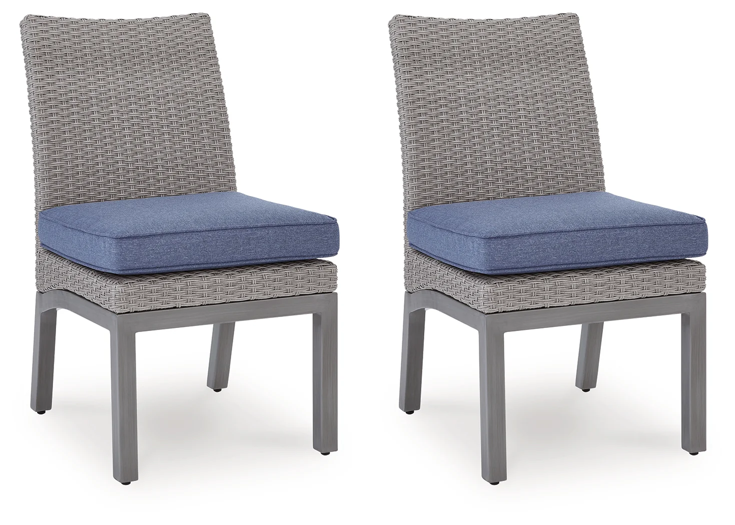 Half Moon Beach Blue/Gray Outdoor Side Chair with Cushion (Set of 2) - Image 2