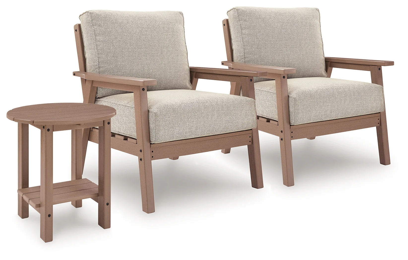 Grover Driftwood Beach 2 Outdoor Lounge Chairs with End Table - Image 2