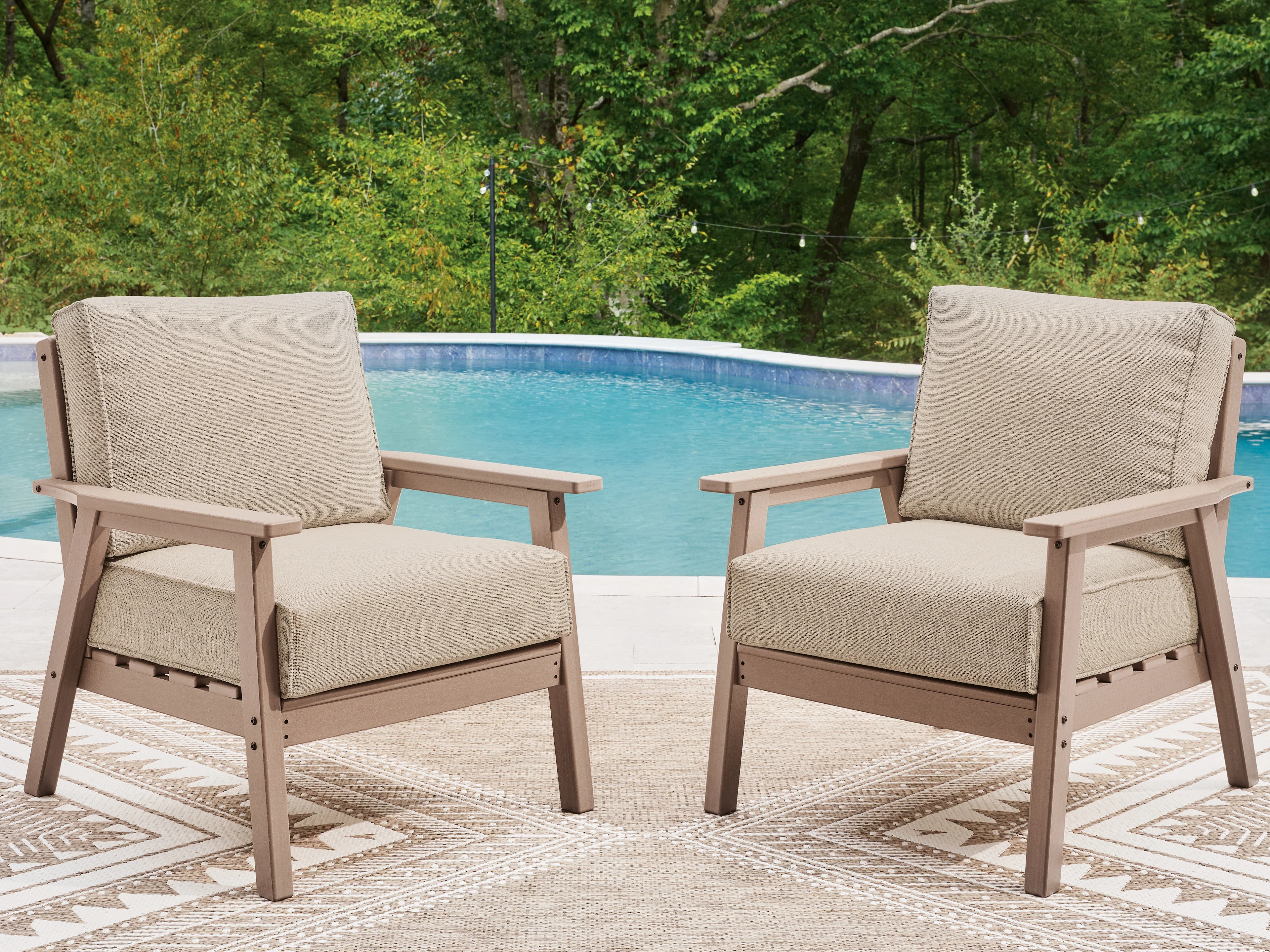 Grover Beach Driftwood Outdoor Lounge Chair with Cushion (Set of 2) - Image 3